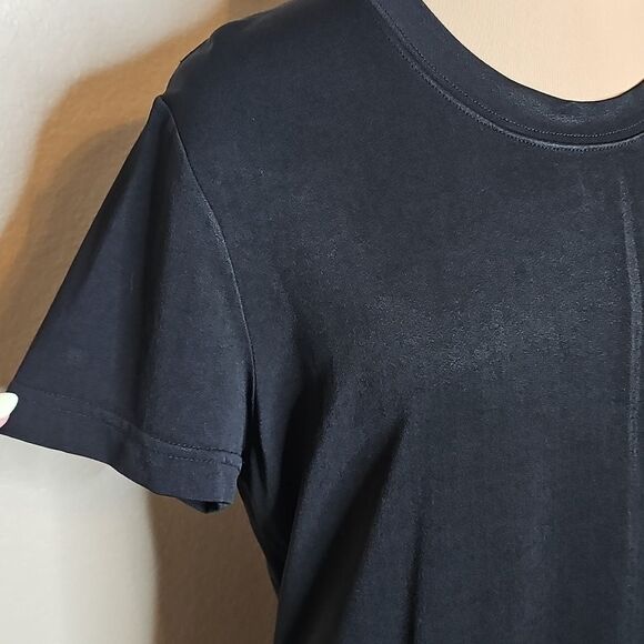 Vintage Bentley Arbuckle Medium Black Stretch Crepe‎ Classic T-Shirt Dress - Picture 2 of 8